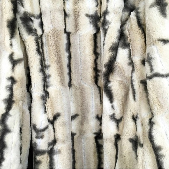 Hal Rubenstein gray leopard lined faux fur jacket Medium Penny Lane coat - Picture 8 of 14